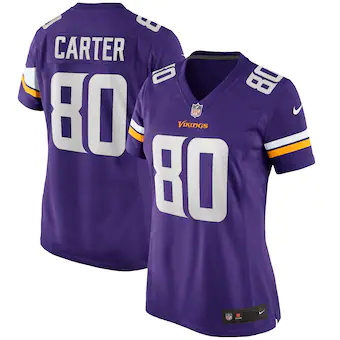 womens nike cris carter purple minnesota vikings game retir